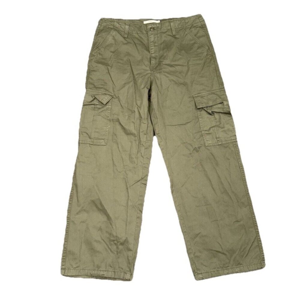 Levis Pants Sz 25 Green '94 Baggy Utility Cargo Drawstring Leg Streetwear Skater - Picture 2 of 14